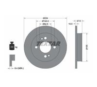 TEXTAR 2x Bremsscheiben hinten Ø234 mm Voll für KIA Picanto Hyundai i10 I10 SA
