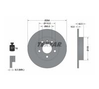 Textar 92092103 Bremsscheibe Hinterachse für Vauxhall Opel