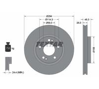 TEXTAR 92136403 Bremsscheibe für HAWTAI,HYUNDAI,HYUNDAI (HUATAI),MITSUBISHI (BJC