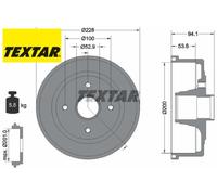 Textar 1x Bremstrommel [Hersteller-Nr. 94024200] für Opel, Vauxhall