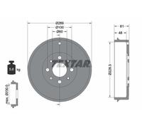TEXTAR 94027200 Bremstrommel für FIAT,GERMAN E CARS,OPEL,VAUXHALL