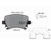 TEXTAR Bremsbeläge Bremsbelagsatz Bremsklötze Q+ Hinten 2391402