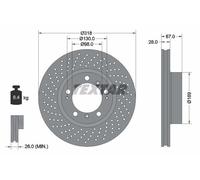 TEXTAR Bremsscheibe 92100005 für PORSCHE