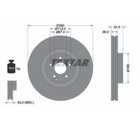 TEXTAR Bremsscheibe 92120305 Gelocht 360mm 36mm für Mercedes