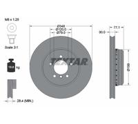 Textar Bremsscheibe 92141825 PRO+ vorne 348 mm zweiteilig innenbelüftet für BMW 2 Stück
