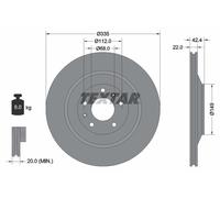 Textar Bremsscheibe PRO+ 92177005 - hinten außenbelüftet 335 mm für Skoda VW Seat Audi Bentley