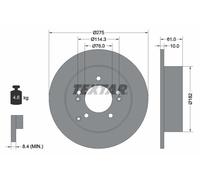 TEXTAR Bremsscheibe 92185803 275mm 10mm für KIA