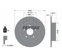 TEXTAR Bremsscheibe PRO hinten rechts links voll 282mm für HONDA 92301603