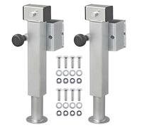 The Drive 2X Anhänger Ausdrehstütze 60x60mm klappbar 410-655mm je 1300 kg mit Schraubensatz | stufenloser Hub 235mm | Flanschhöhe 85mm | für Kipper, Hochlader etc.