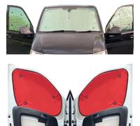 Thermo-Jalousien Kombatibel Mit Renault Master (2010-Date)(Komplettset SWB + Heckklappe) Rückseite einfärben Rot, Reversibel und Thermisch