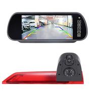 Third Bremsleuchte Brake Light doppel Linsen Dual Doppel Auto Rückfahrkamera Double Kamera Fit for Ford Transit Tourneo Custom V362 Bus Kasten F3 FY FZ MK8 2012/04-2023/12+7" Reverse Mirror