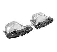 Throat Quad Auspuffspitze Einlass Auslassspitze Auspuff Endrohr Auspuffrohr En tück Quad Auspuffblenden Edelstahl Edels für Mercedes-A A45 W176 CLA45 C117 2013-2018 (Schwarzes Chrom)