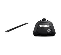 Thule 711520 WingBar Evo 150 Black, Schwarz, Set of 2 150 cm & Raised Rail Evo Fußsatz für Fahrzeuge mit offener Reling, 710410, Black (schwarz), Einheitsgröße