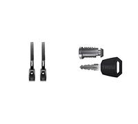 Thule 841000 abschließbarer Spanngurt & 450800 One-Key 8 System 8 Pack, silber/schwarz