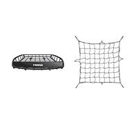 Thule 859002-Gepäckträger Dach Canyon, schwarz & 595100 Gepäcknetz Zubehör, 130 x 90 cm