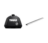 Thule Raised Rail Evo Fußsatz für Fahrzeuge mit offener Reling, 710410, Black (schwarz), Einheitsgröße & 711400 WingBar Evo Silber, Set of 2 Aluminium 135 cm