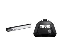 Thule SlideBar 891 Lastenträger & Raised Rail Evo Fußsatz für Fahrzeuge mit offener Reling, 710410, Black (schwarz), Einheitsgröße