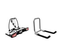 Thule VeloSpace XT Fahrradträger für Anhängerkupplung 3 Fahrräder Silber & 977101 9771 Wandhalter, schwarz, One Size