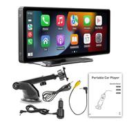 Tidevib 10,3 Zoll Auto Multimedia Video Player für CarPlay & Auto Wireless & Wired, IPS HD Display, Built-in BT, USB/TF, Radio, Rückfahrkamera Unterstützung