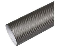 TipTopCarbon 6,57€/m² 3D Carbon Folie Silber-grau BLASENFREI 1m x 1,52m mit Luftkanäle Autofolie selbstklebend