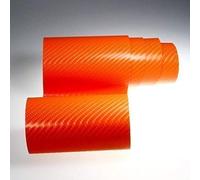 TipTopCarbon 6,57€/m² 4D Carbon Folie orange BLASENFREI 4m x 1,52m mit Luftkanäle Autofolie selbstklebend