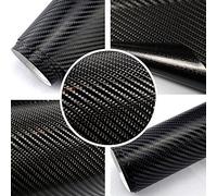 TipTopCarbon 6,58€/m² 4D Carbon Folie schwarz BLASENFREI 0,5m x 1,52m mit Luftkanäle Autofolie selbstklebend
