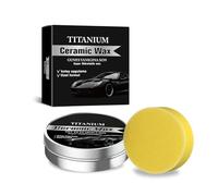 Titanium Ceramic Wax Autopflege-Pastenwachs mit Carnaubawachs, Hochglanz-Finish, Langanhaltender Schutz, inkl. Applikationsschwamm (1pc)