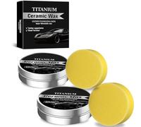Titanium Ceramic Wax Autopflege-Pastenwachs mit Carnaubawachs, Hochglanz-Finish, Langanhaltender Schutz, inkl. Applikationsschwamm (2pc)