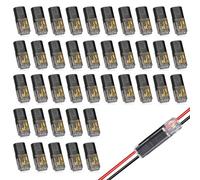 tiyiyok 40 Stück Kabelverbinder Wasserdicht, Auto Kabel Steckverbinder 2 Pin 12V, 2 Polig KFZ Stecker, Steckverbinder Praktischer, Schneller Kabelstecker Verbindungen, für 18-22 AWG Kabel Crimp