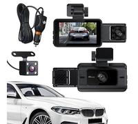 TKMARS Dasch-Cam Auto WiFi Dashcam Auto mit Front-, Heck- und Seitenkamera, 3 Weitwinkel-Nachtsicht- und Ir-Kameras 140°/100°/100°, Parkmonitor, Bewegungsüberwachung, Schwerkraftsensor, Loop-Aufnahme