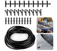 TNEDFOD 5m Scheibenwaschanlage Schlauch, Wischwasserschlauch Reparaturset, Isolierschlauch mit 30 Stücke Schlauchverbinder, Automotive Schlauch, Wischwasserschlauch Spritzwasserschlauch, Schwarz