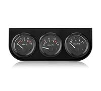 Tnfeeon 12-V-Dreifach-Messgerät-Set, Auto-Messgerät mit Gehäuse aus ABS und Aluminiumlegierung, 3-in-1-Öldruck-Voltmeter, Wassertemperatur-, 79 Mm, für die Überwachung des Armaturenbretts Im Auto