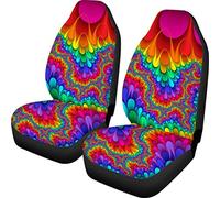 TOADDMOS Autositzbezüge, dekorativ, bunter Schmetterlingsdruck, nur für Vordersitze, modisches Design für einfache Installation, universelle Passform für Auto, LKW, Van und SUV Schwarz