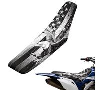 TOADDMOS Sitzbezug für Dirt Bikes, Motiv: US-Fahne, kratzfest, universal, weich, für die meisten Dirt Pit Bikes, Motocross, Offroad-Enduro, Adlergrau, Grau