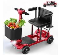 TODIMART Elektromobil mit 4 Rädern X17, Elektromobil für Senioren, 25-30 km Reichweite, 130 kg Belastbarkeit, Anti-Kipp-Design, Austauschbarer Akku, Faltbares Design