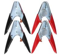 TOMETURE 4 Stück Starthilfekabel-Klemmen, Batterieklemmen, elektrische Prüfklemmen, robuste Starthilfekabel mit Krokodilklemmen für Auto, Fahrzeug und Boot