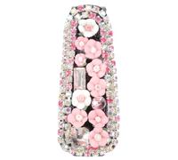 TOMETURE Strass Autobrillenclip für Sonnenblende Brillenhalter für Auto aus Kunststoff Rosa Kartenclip für Brillen und Karten im Auto