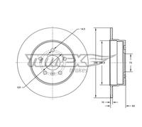TOMEX Brakes 2x Bremsscheibe Ø280mm hinten Voll für BMW 3er Compact 316 TI 318i