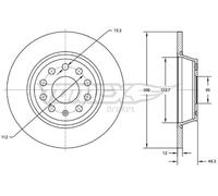 TOMEX Brakes 2x Bremsscheibe hinten Ø300 mm Voll für VW Passat Variant 3G5 2.0