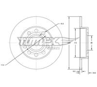 TOMEX Brakes 2x Bremsscheibe hinten voll für Audi A4 Seat Exeo ST 8E2 B6 8EC