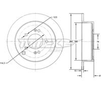 TOMEX Brakes 2x Bremsscheibe hinten voll für KIA Sportage Hyundai IX35 Santa Fé
