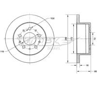TOMEX Brakes 2x Bremsscheibe hinten voll für Peugeot Boxer Kasten Fiat Ducato