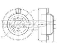 TOMEX Brakes 2x Bremsscheiben hinten Ø330 Innenbelüftet für VW Touareg 7P5 7LA