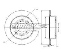 TOMEX Brakes 2x BREMSSCHEIBEN Hinterachse Ø 239 Voll für Honda City Stufenheck
