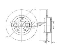 TOMEX Brakes 2x BREMSSCHEIBEN Hinterachse Ø 290 voll für Peugeot 508 SW I