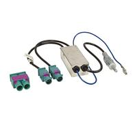 tomzz Audio 1503-009 Doppel Fakra Diversity Antennenadapter mit Phantomeinspeisung kompatibel mit Audi Seat Skoda VW Citroen Peugeot Opel auf DIN