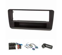 tomzz Audio 2403-035 Radioblende Set kompatibel mit Audi A1 8X 8XA ab Bj.2010 schwarz mit 52 Pin Power Quadlockadapter ISO Doppel Fakra Diversity Antennenadapter Phantomeinspeisung DIN ISO