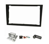 tomzz Audio 2439-027 Doppel DIN Radioblende Set kompatibel mit Opel Antara Astra H Zafira B Corsa D Tigra schwarz Einbaukit Quadlockadapter ISO Fakra Phantom Antennenadapter DIN ISO