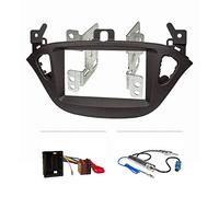 tomzz Audio 2439-151 Doppel DIN Radioblende Set HQ-Optik kompatibel mit Opel Corsa E ab Bj.2015 Adam ab Bj.2013 schwarz mit Einbaukit Radioadapter ISO Fakra Antennenadapter DIN