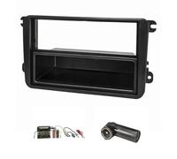 tomzz Audio 2457-006 Radioblende Set kompatibel mit VW Golf 5 V 6 VI Touran Passat 3C Caddy EOS Skoda Octavia mit Quadlockadapter ISO Fakra Antennenadapter Phantomeinspeisung DIN ISO